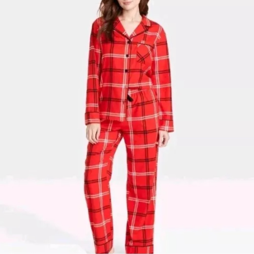 Women's Plaid Flannel Matching Pajama Set - Wondershop Red XXL NEW MSRP $30 - Picture 1 of 6